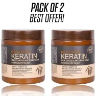 Pack Of 2 | Nourishing Keratin Hair Mask Treatment: Professional 500ml*2