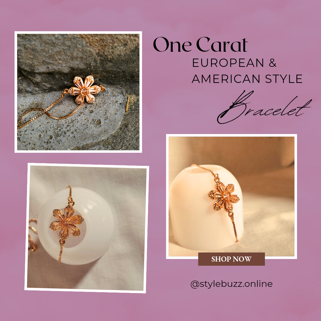 1 Caret Bracelet in European & American Simple Style