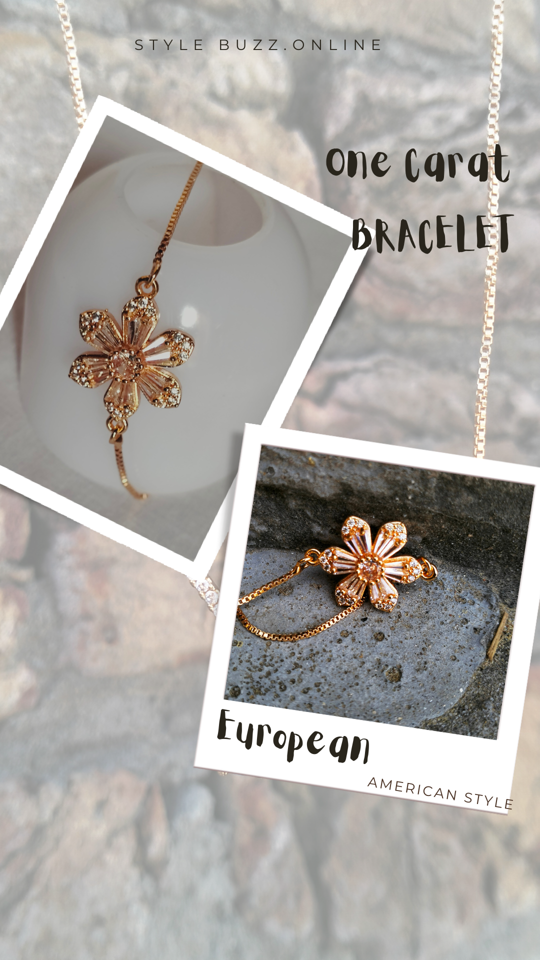 1 Caret Bracelet in European & American Simple Style