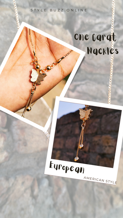 Simple  Butter flay  Neckless In European & American Style ( 1 Carat )
